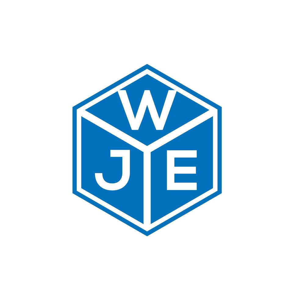 wje letter logo ontwerp op zwarte achtergrond. wje creatieve initialen brief logo concept. wje brief ontwerp. vector