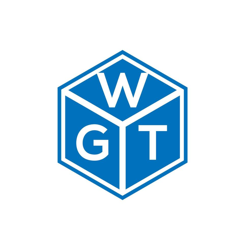 wgt brief logo ontwerp op zwarte achtergrond. wgt creatieve initialen brief logo concept. wgt brief ontwerp. vector