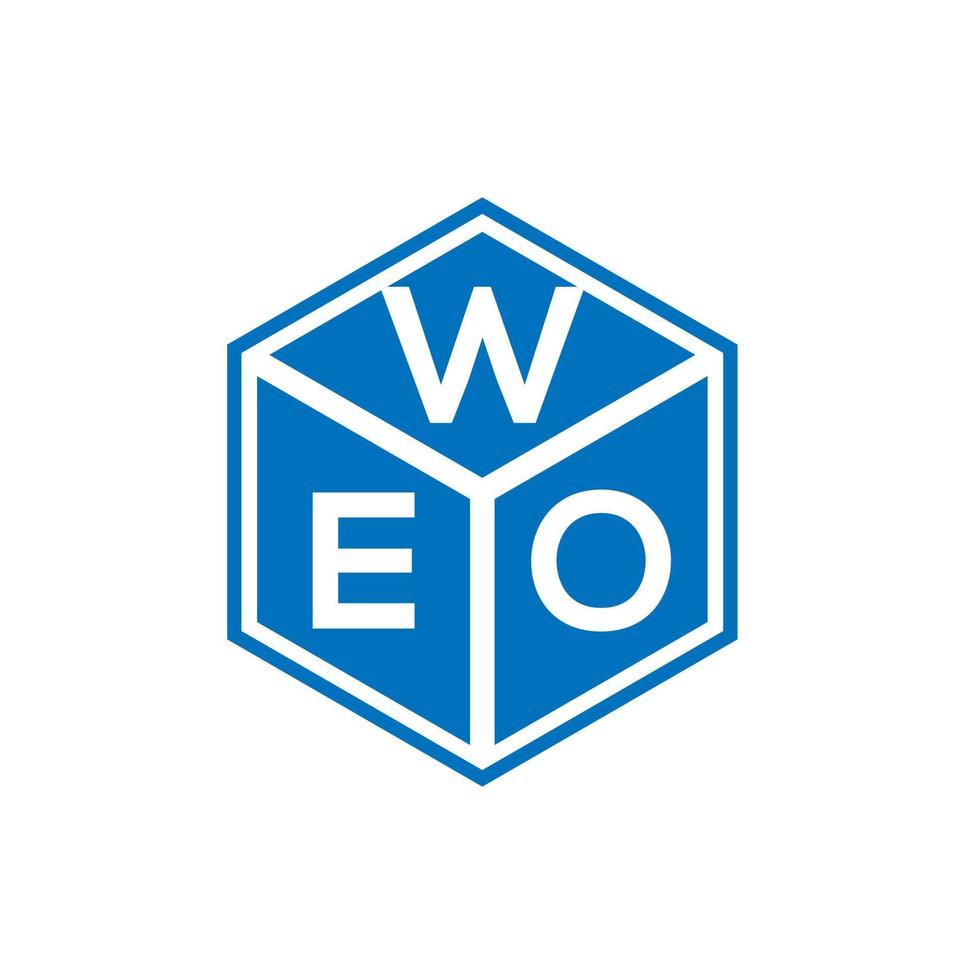 weo brief logo ontwerp op zwarte achtergrond. weo creatieve initialen brief logo concept. weo-briefontwerp. vector