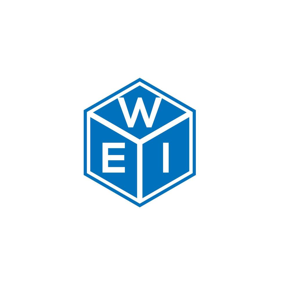 wei brief logo ontwerp op zwarte achtergrond. wei creatieve initialen brief logo concept. wei brief ontwerp. vector