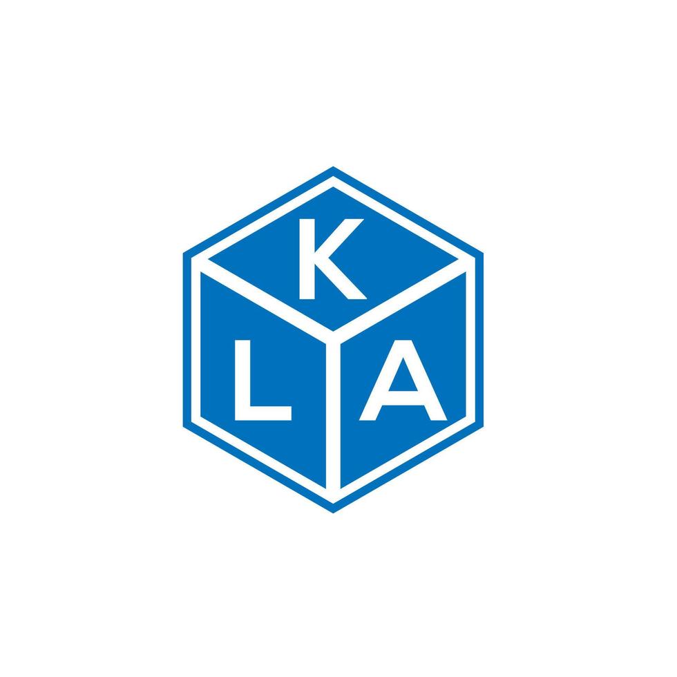 kla brief logo ontwerp op zwarte achtergrond. kla creatieve initialen brief logo concept. kla brief ontwerp. vector