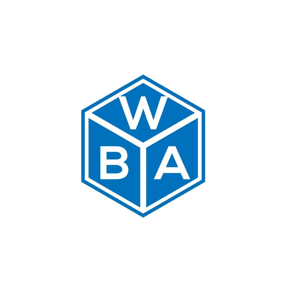 wba brief logo ontwerp op zwarte achtergrond. wba creatieve initialen brief logo concept. wba-briefontwerp. vector