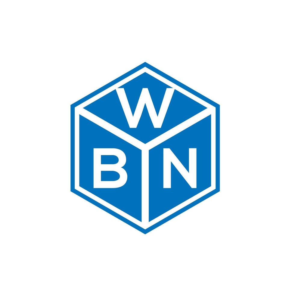 wbn brief logo ontwerp op zwarte achtergrond. wbn creatieve initialen brief logo concept. wbn brief ontwerp. vector