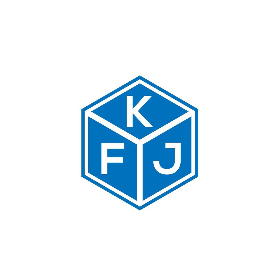 kfj brief logo ontwerp op zwarte achtergrond. kfj creatieve initialen brief logo concept. kfj brief ontwerp. vector