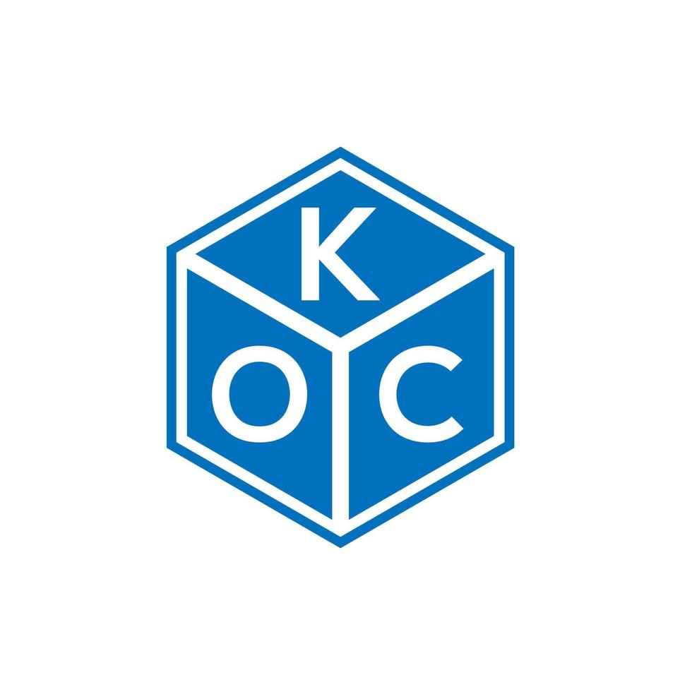 koc brief logo ontwerp op zwarte achtergrond. koc creatieve initialen brief logo concept. koc brief ontwerp. vector