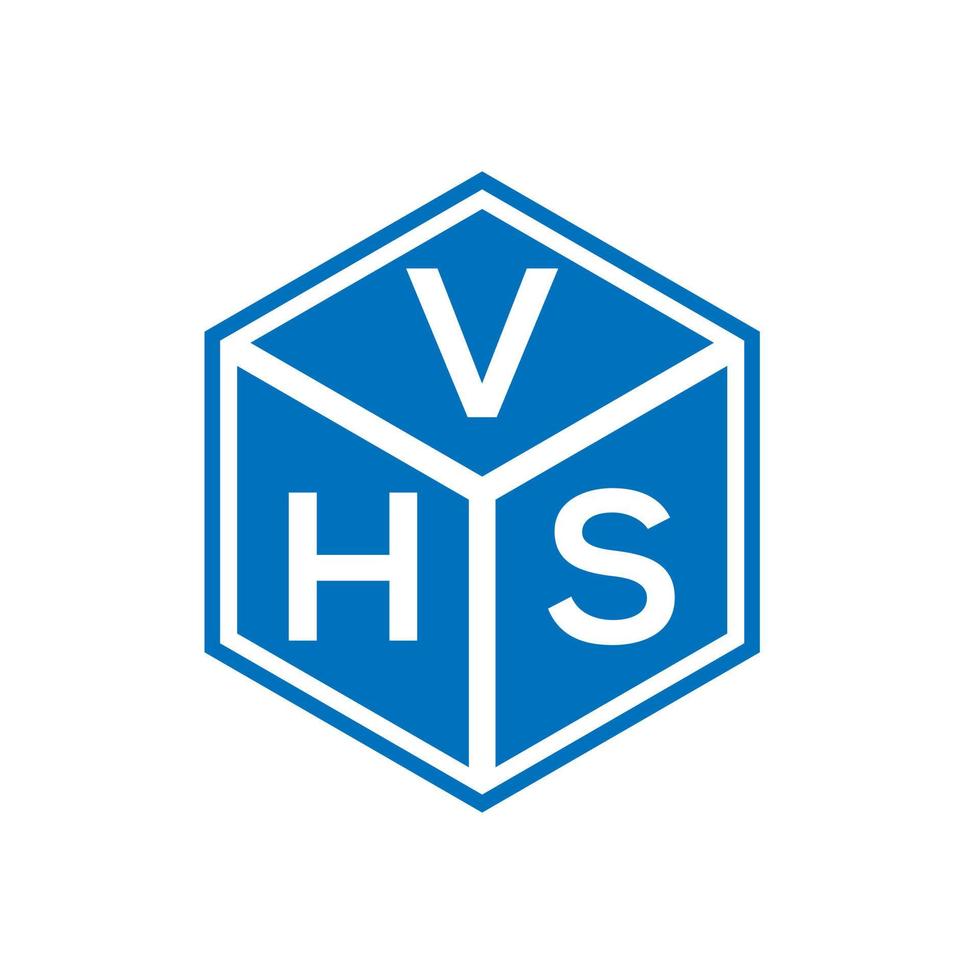 vhs brief logo ontwerp op zwarte achtergrond. vhs creatieve initialen brief logo concept. vhs-briefontwerp. vector