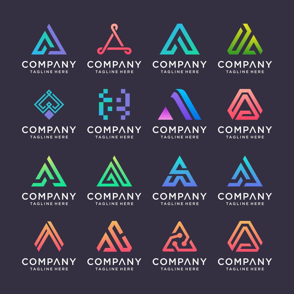 set van creatieve brief een logo-ontwerpsjabloon. pictogrammen voor zaken van luxe, elegant, eenvoudig. vector