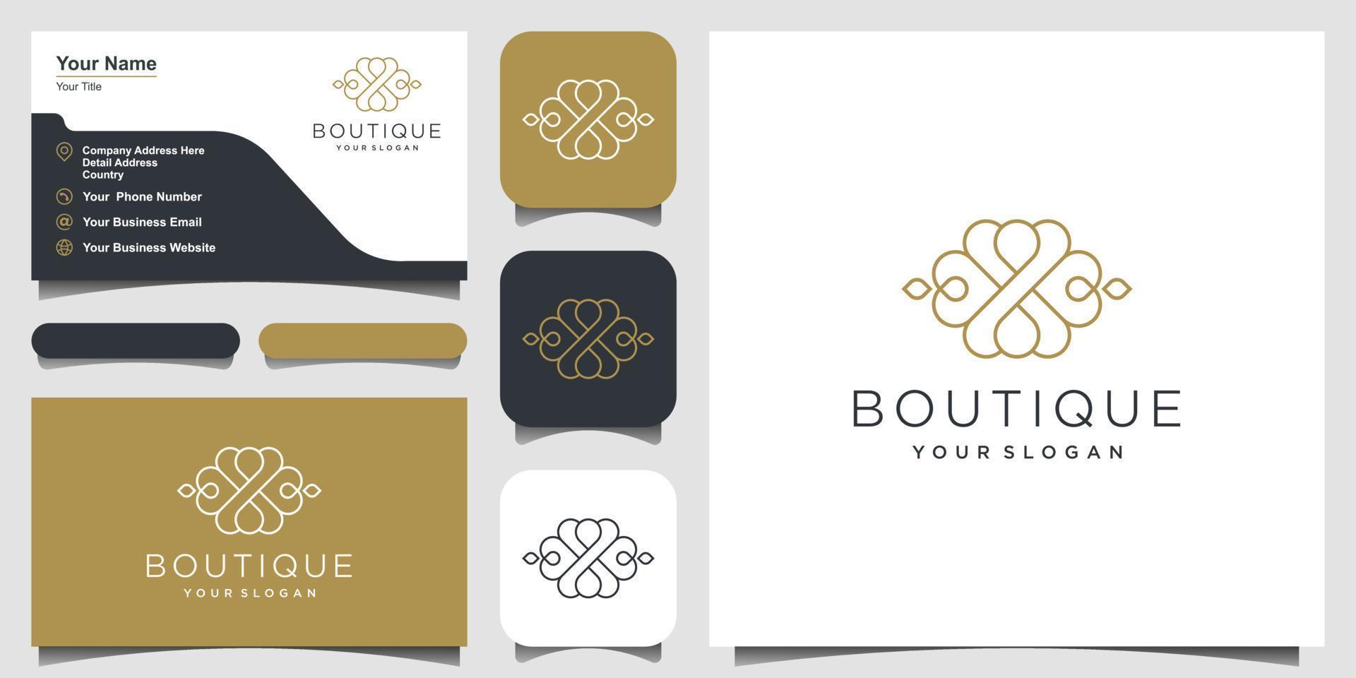 luxe ornament logo ontwerp. logo ontwerp en visitekaartje vector