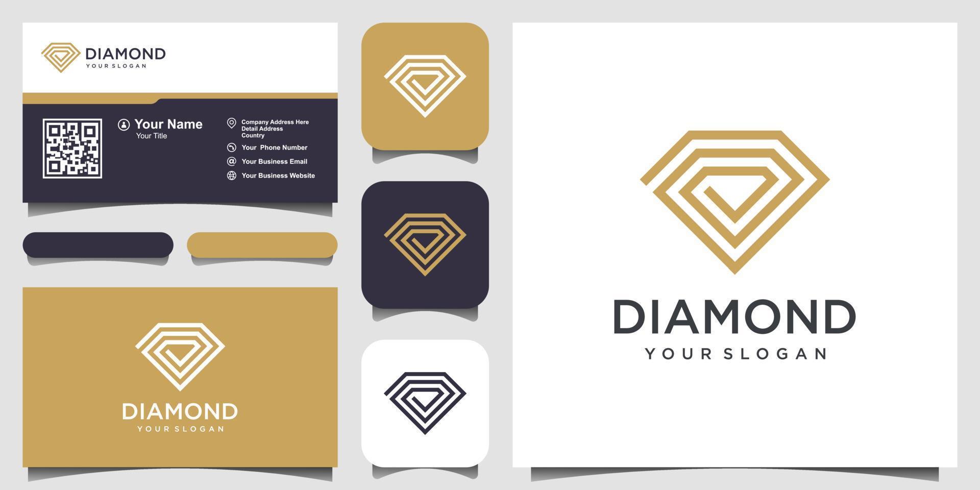 creatieve diamant concept logo ontwerpsjabloon en visitekaartje ontwerp. diamantgroep, team, gemeenschap vector