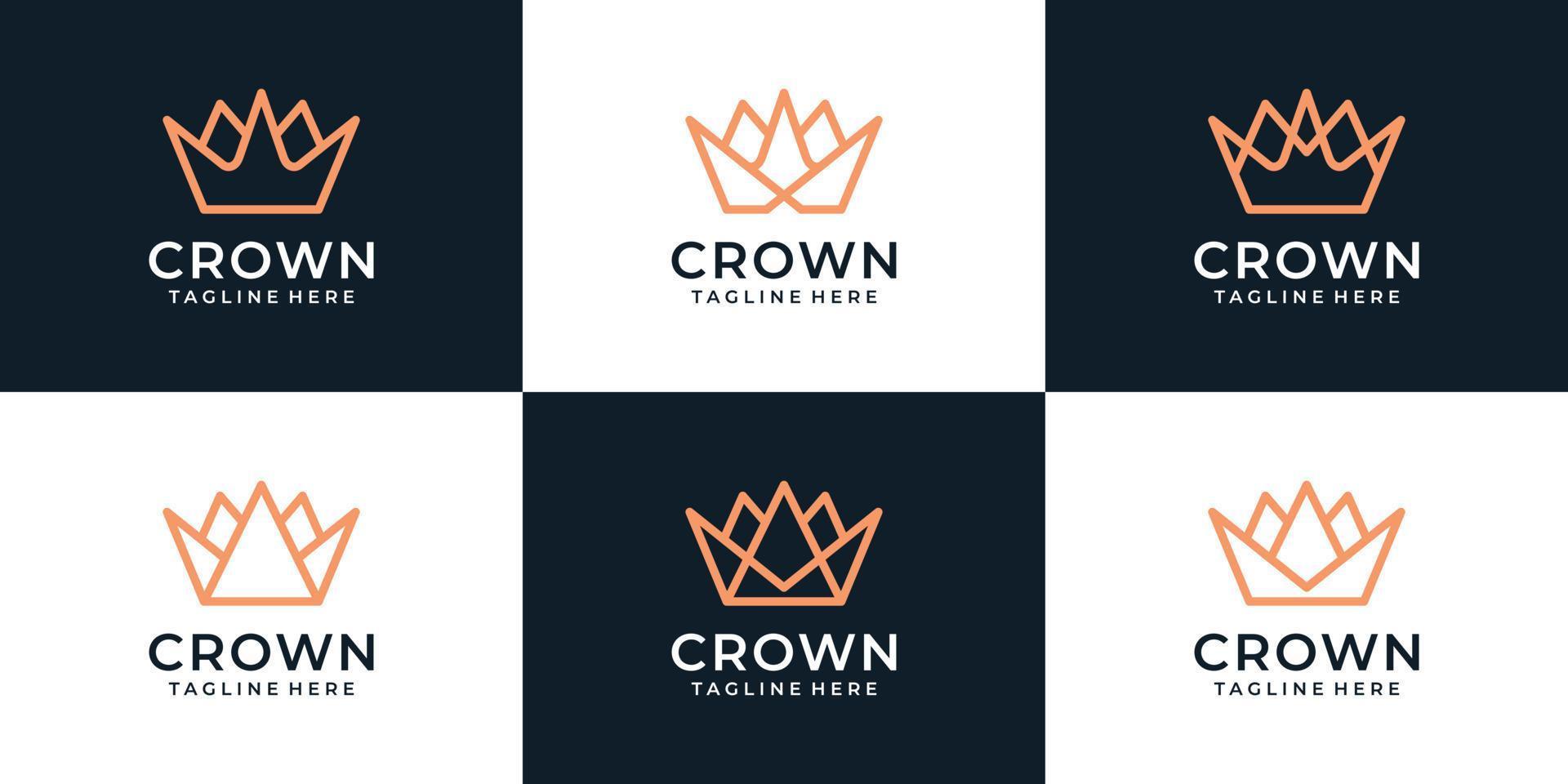 set van monogram luxe koninklijke elegante kroon logo ontwerp idee vector