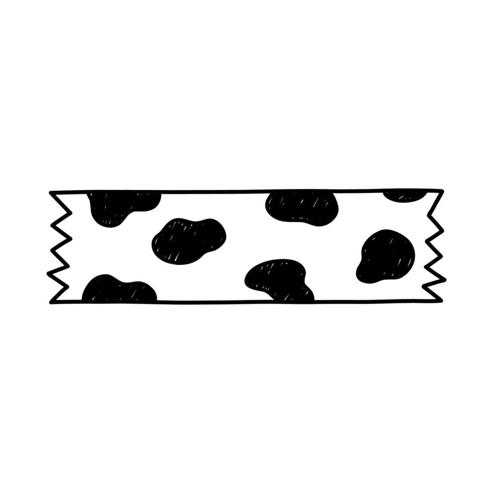 washi tape strip met schattig ontwerp geïsoleerd op een witte achtergrond. scotch-papieren sticker. vector handgetekende illustratie in doodle stijl. perfect voor kaarten, decoraties, logo.