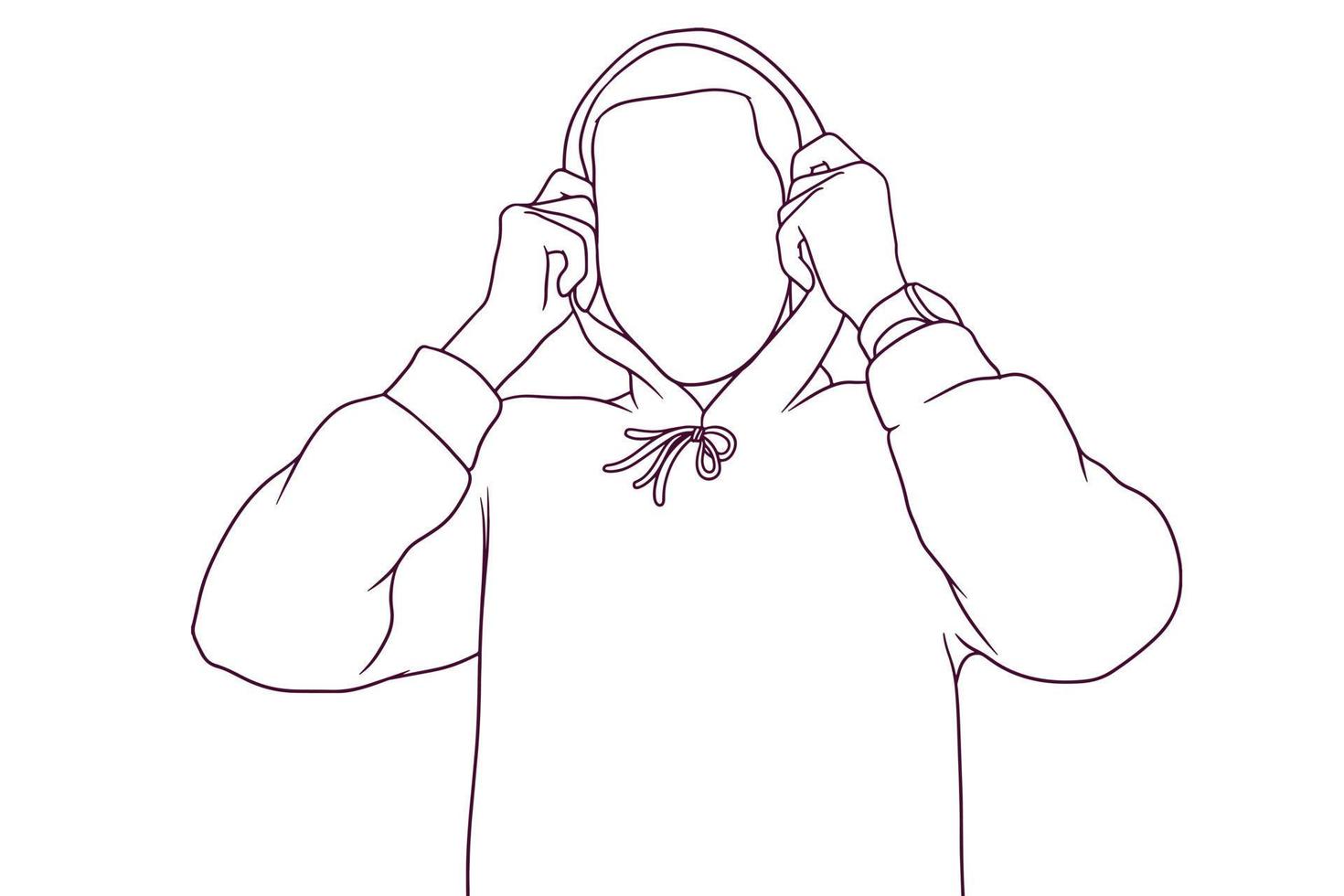 jonge man met stijlvolle hoodie handgetekende stijl vectorillustratie vector