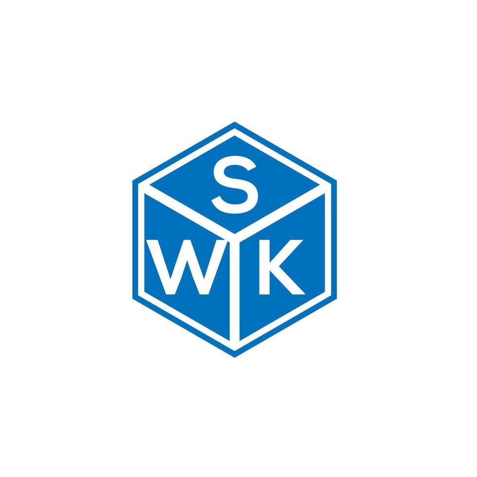 Swk brief logo ontwerp op zwarte achtergrond. swk creatieve initialen brief logo concept. swk-briefontwerp. vector