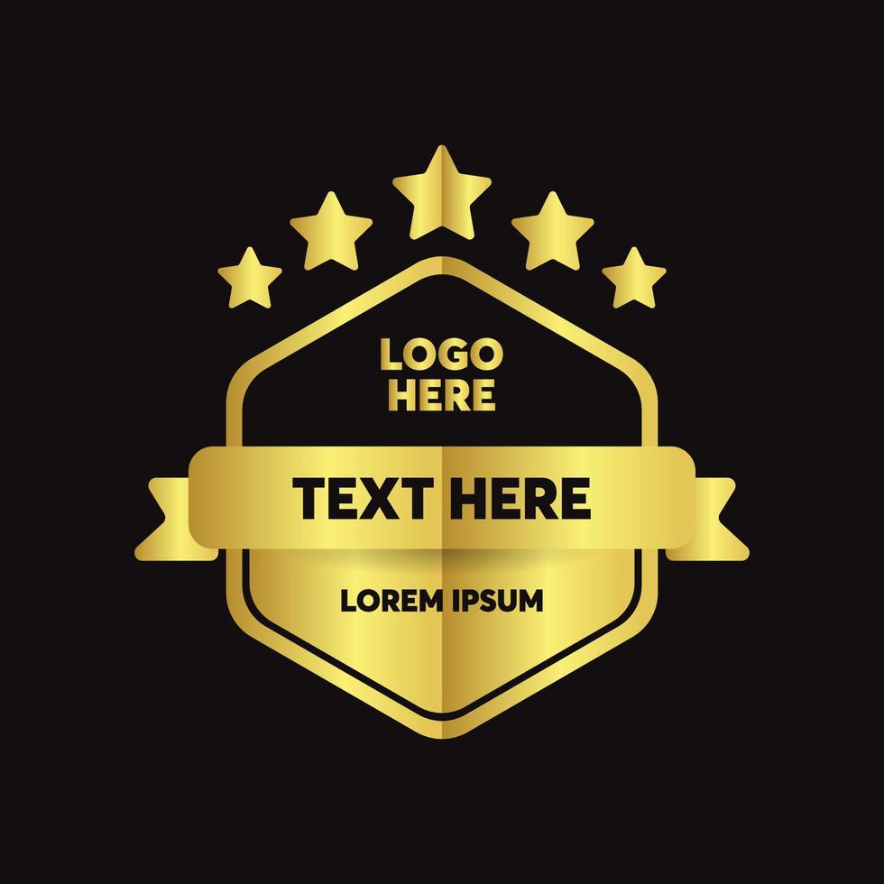 luxe kenteken. gouden insigne. vintage badge voor label, logo, kwaliteit, product, certificaat vector