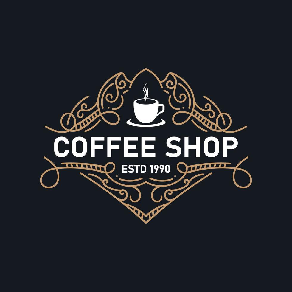 koffie-logo. vintage retro koffie vector logo.