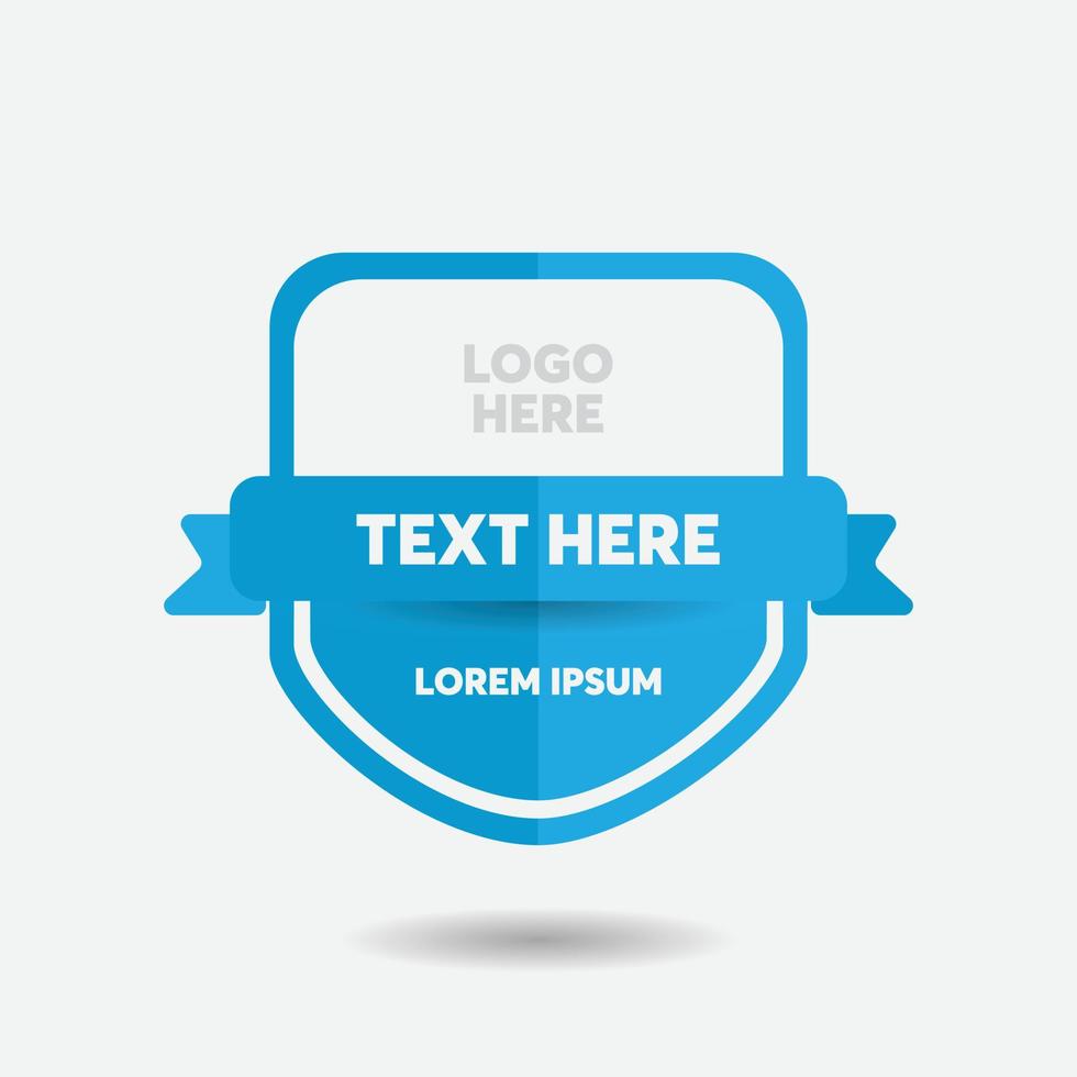 moderne badge voor logo, certificaat, kwaliteit, label met blauwe kleur vector