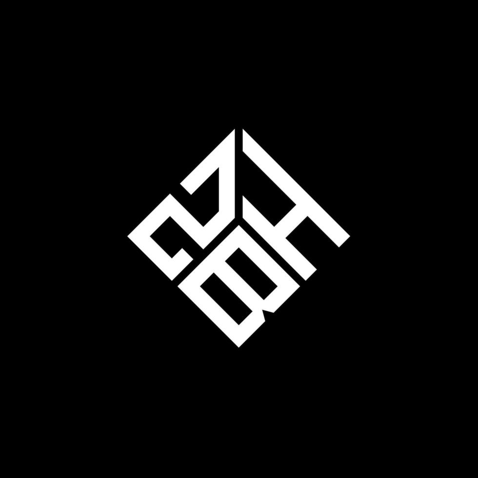 zbh brief logo ontwerp op zwarte achtergrond. zbh creatieve initialen brief logo concept. zbh brief ontwerp. vector