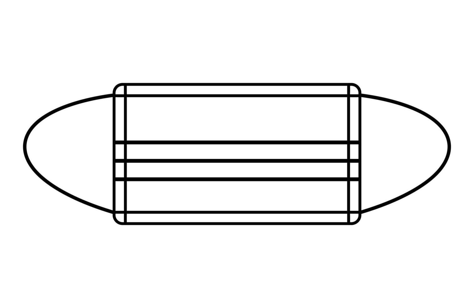 wegwerp medisch masker pictogram in lijn kunststijl geïsoleerd op een witte achtergrond. vectorillustratie. vector