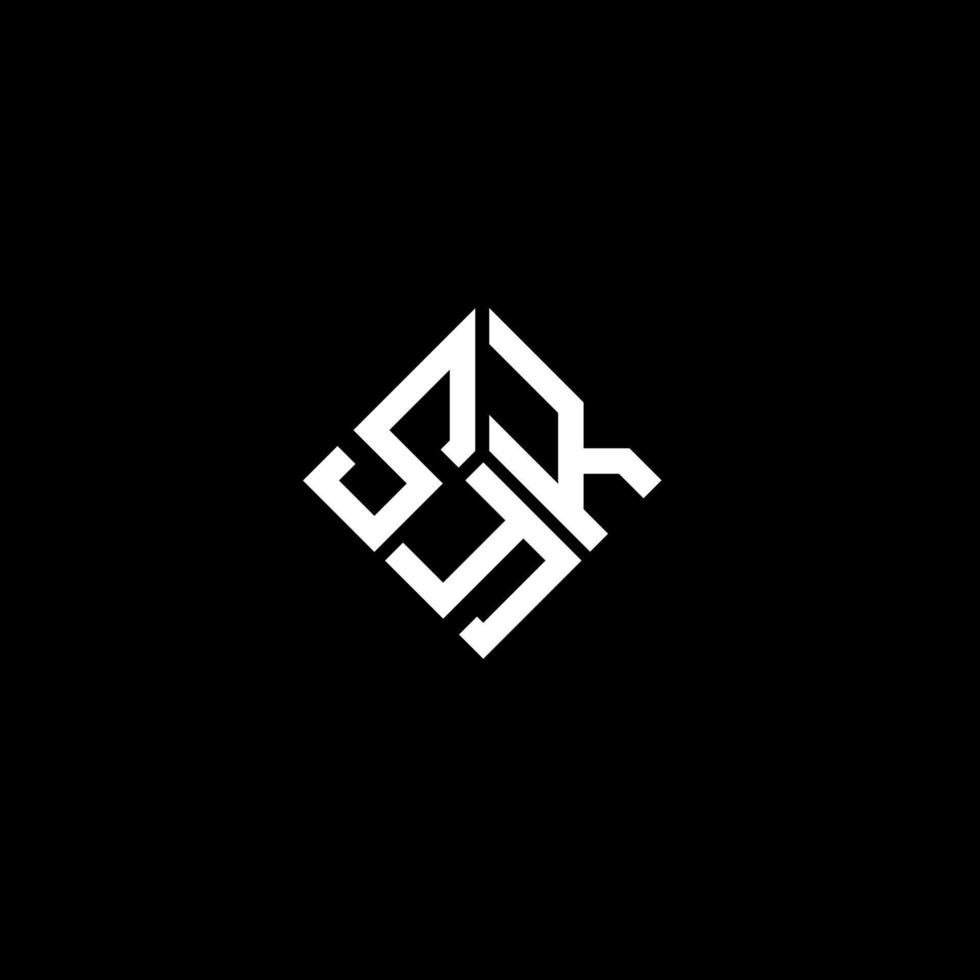 syk brief logo ontwerp op zwarte achtergrond. syk creatieve initialen brief logo concept. syk-briefontwerp. vector