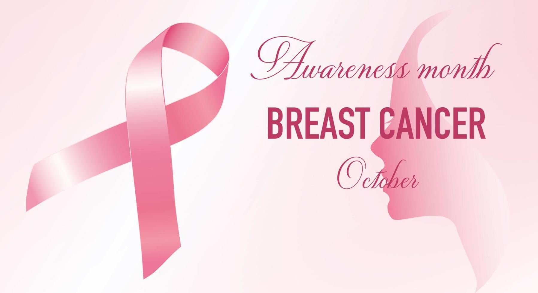 het roze lint, als symbool van borstkankerbewustzijn, wordt jaarlijks in oktober gevierd. spandoek, affiche. vector illustratie