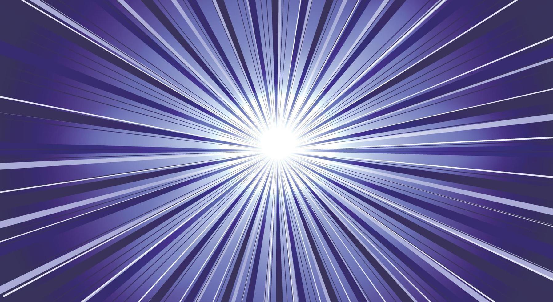 een magische ultraviolette felle zon of een schitterende ster met veel parallelle stralen in trendy zeer peri. lichteffect. ruimte kopiëren. vector illustratie