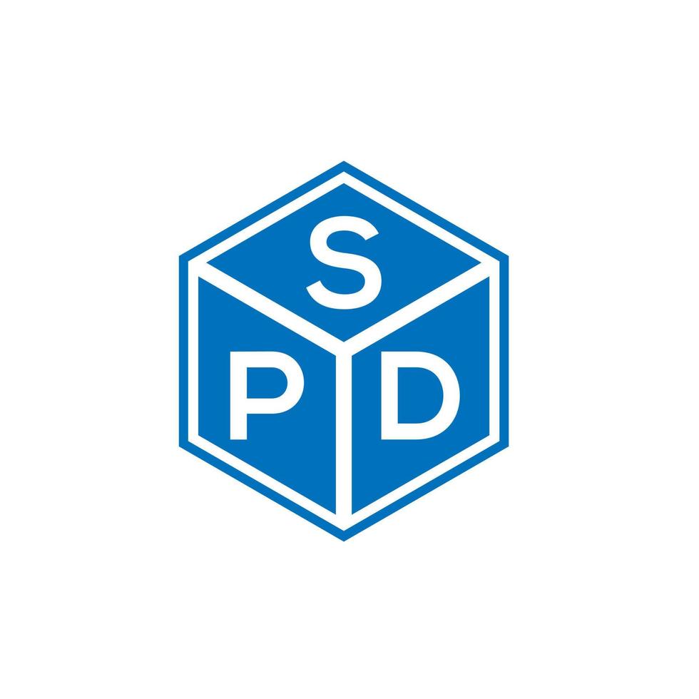 spd brief logo ontwerp op zwarte achtergrond. spd creatieve initialen brief logo concept. spd brief ontwerp. vector