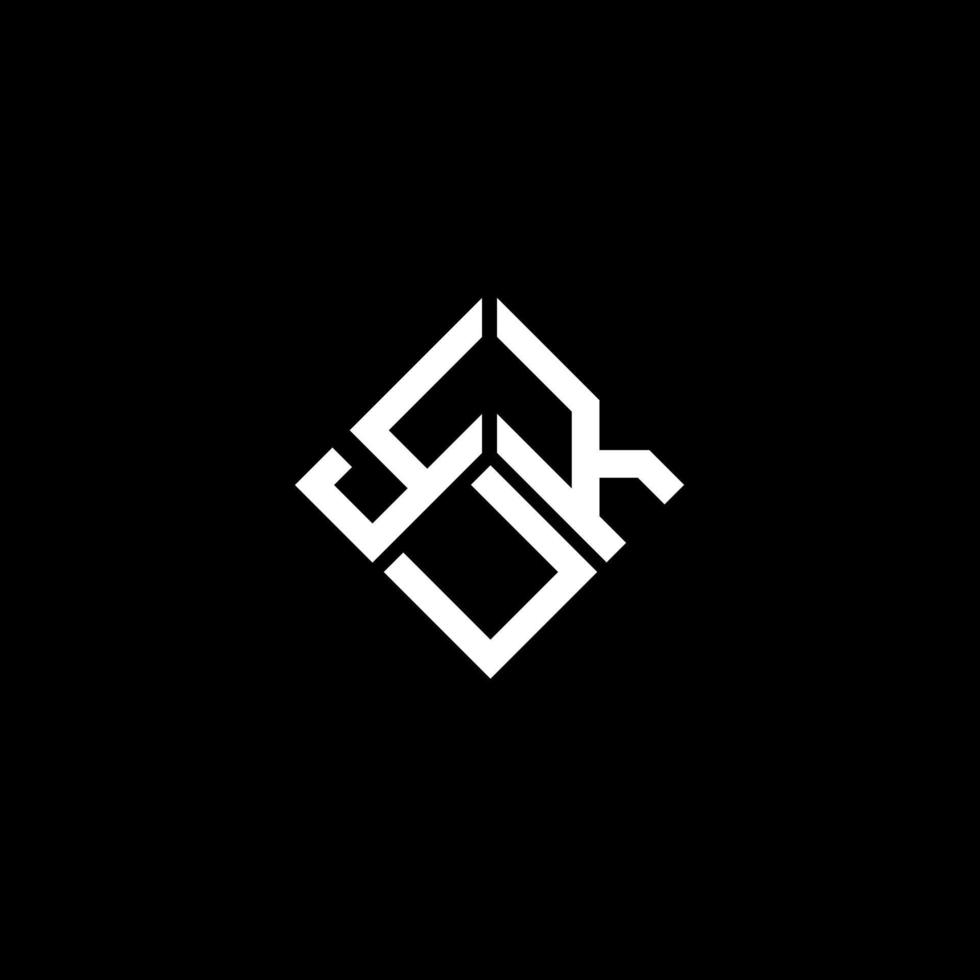 YUK letter logo ontwerp op zwarte achtergrond. yuk creatieve initialen brief logo concept. yuk brief ontwerp. vector