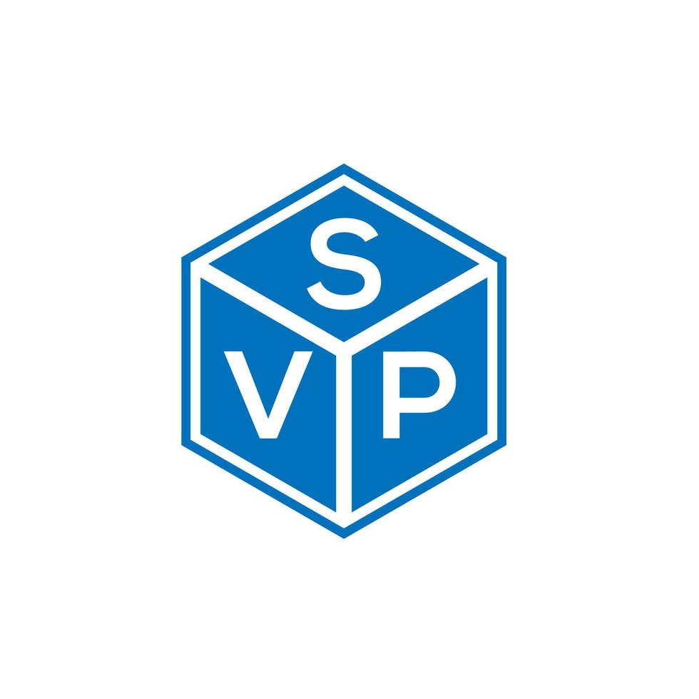SVP brief logo ontwerp op zwarte achtergrond. svp creatieve initialen brief logo concept. svp-briefontwerp. vector