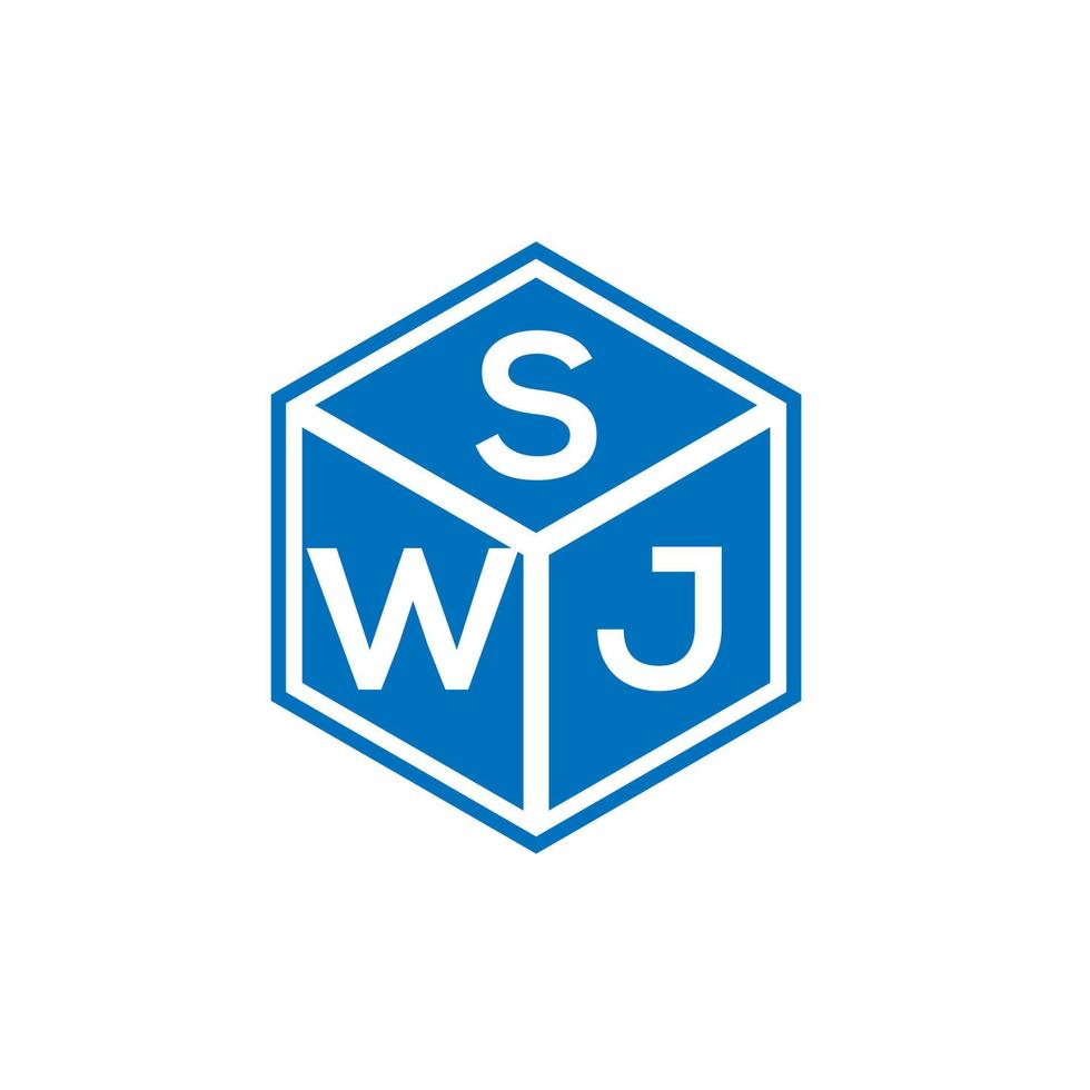 swj creatieve initialen brief logo concept. swj brief design.swj brief logo ontwerp op zwarte achtergrond. swj creatieve initialen brief logo concept. swj brief ontwerp. vector