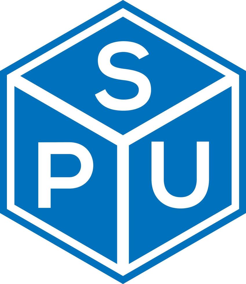spu brief logo ontwerp op zwarte achtergrond. spu creatieve initialen brief logo concept. spu brief ontwerp. vector