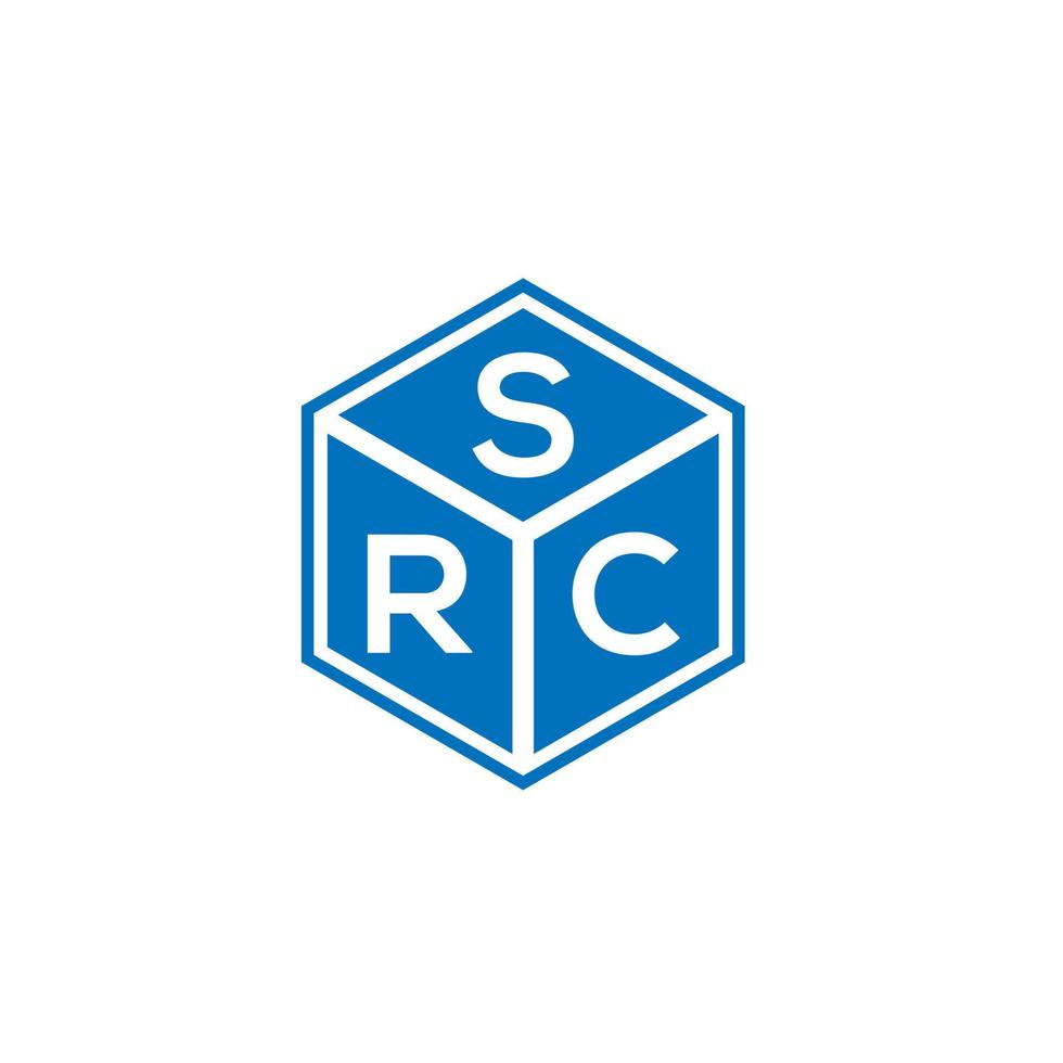 SRC brief logo ontwerp op zwarte achtergrond. src creatieve initialen brief logo concept. src-briefontwerp. vector