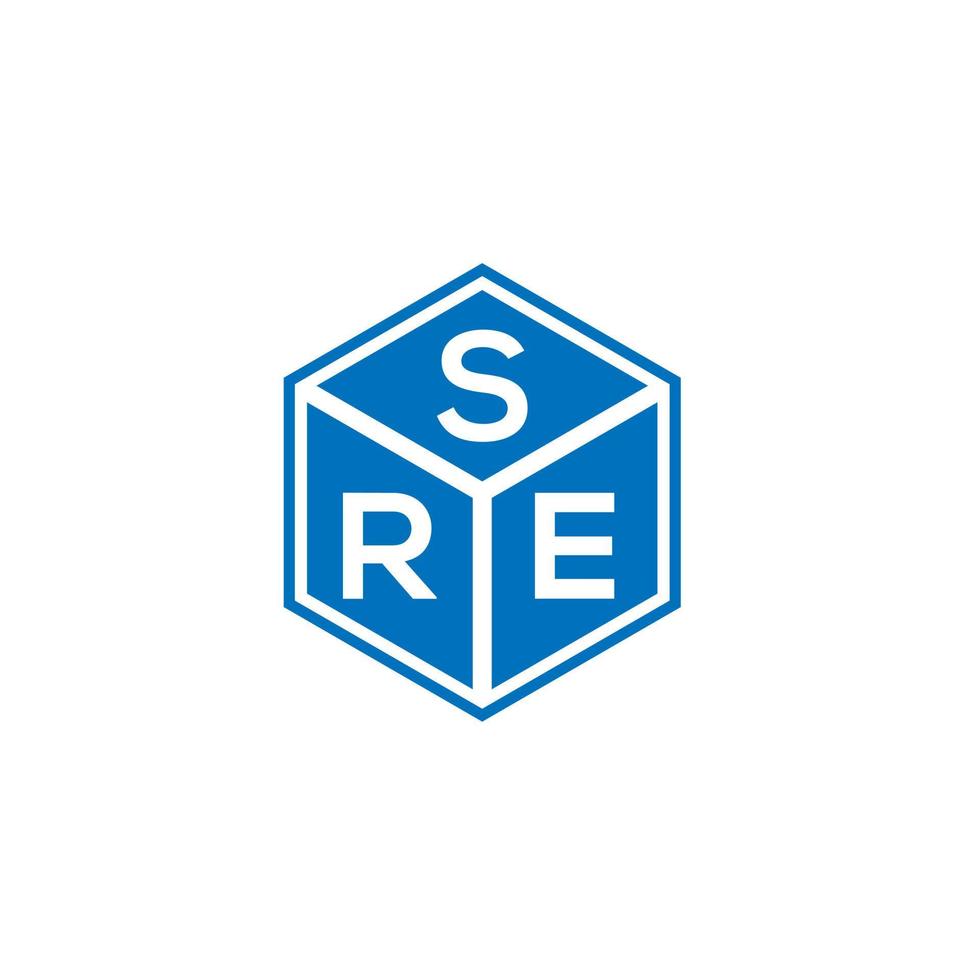 SRE brief logo ontwerp op zwarte achtergrond. sre creatieve initialen brief logo concept. sre brief ontwerp. vector