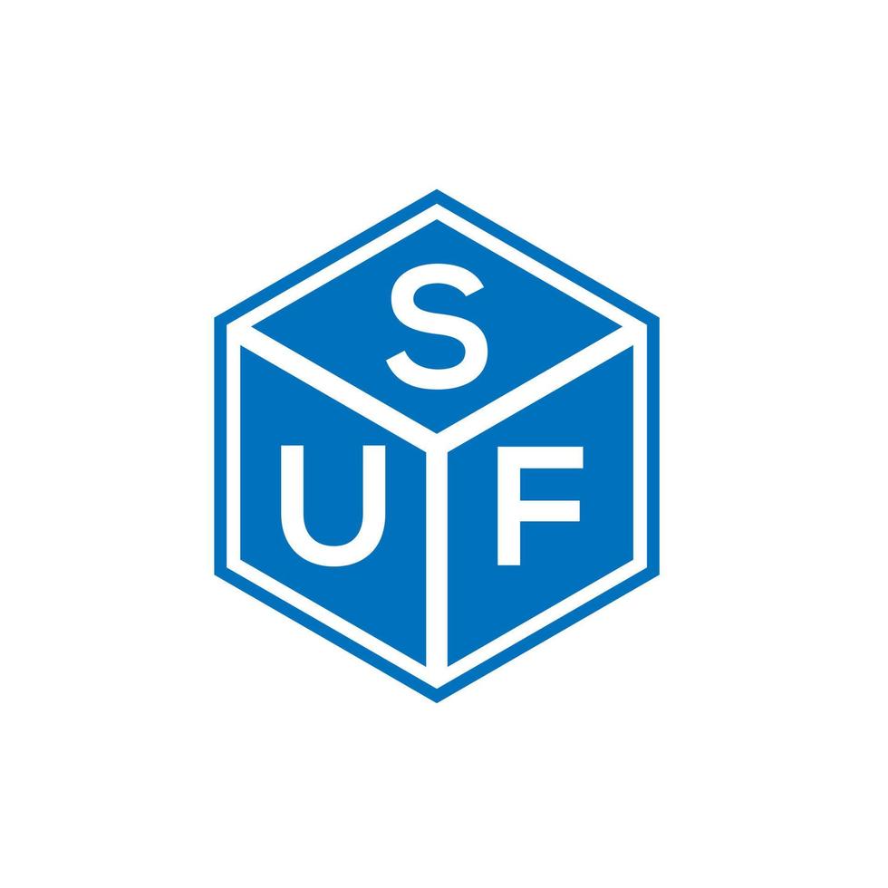 suf brief logo ontwerp op zwarte achtergrond. suf creatieve initialen brief logo concept. suf brief ontwerp. vector