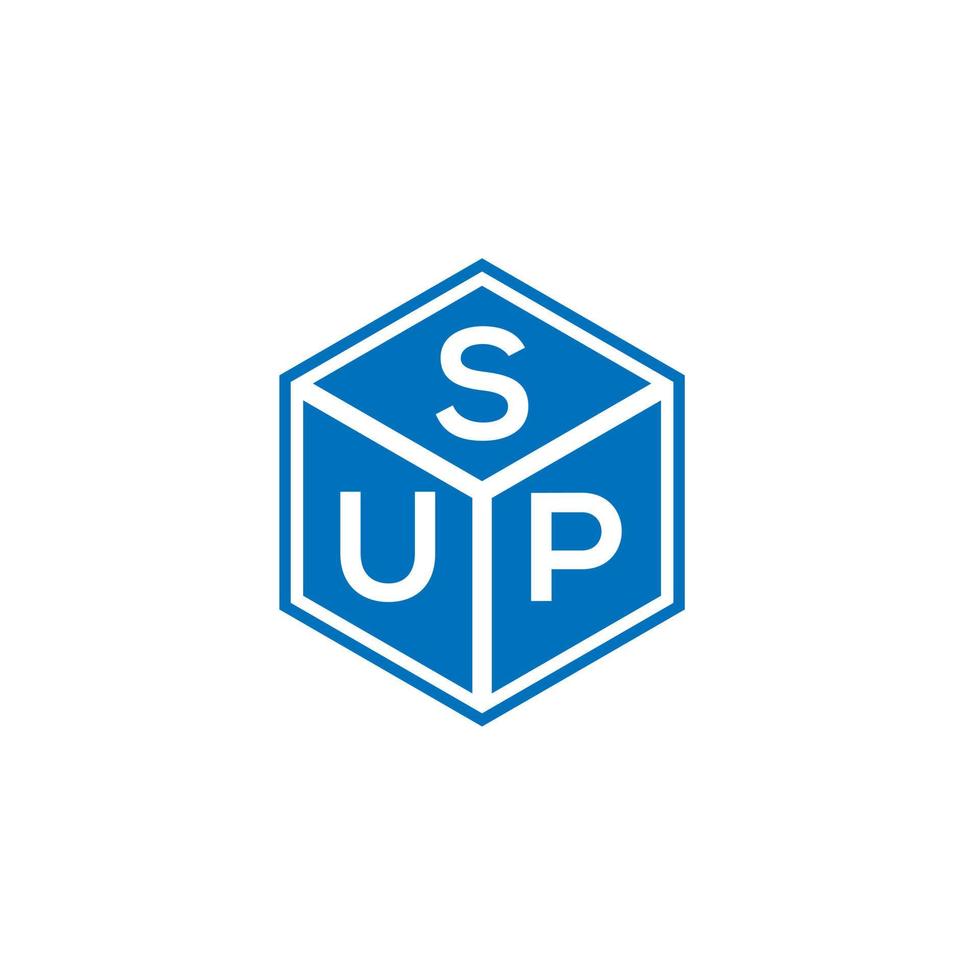 sup brief logo ontwerp op zwarte achtergrond. sup creatieve initialen brief logo concept. sup brief ontwerp. vector