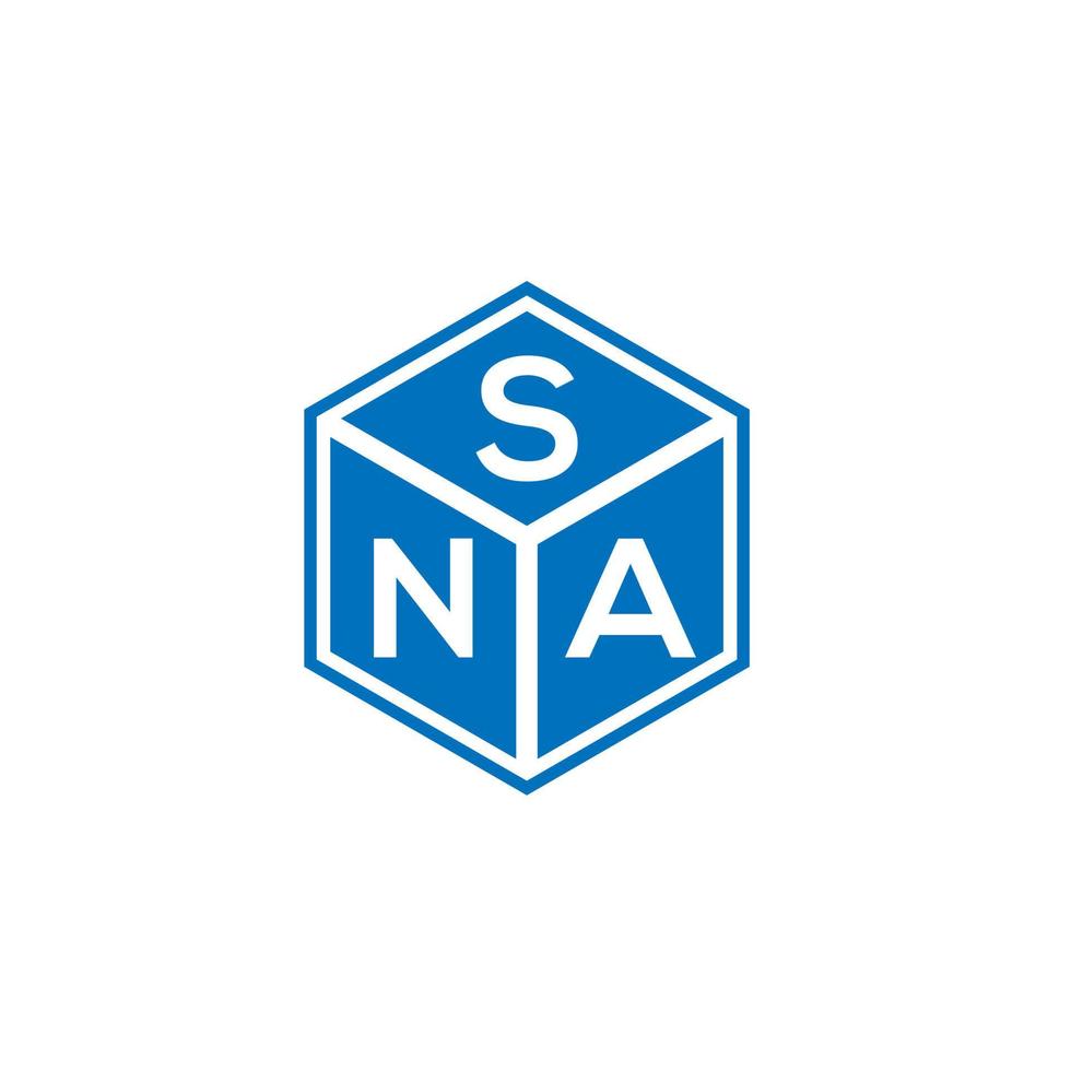 sna brief logo ontwerp op zwarte achtergrond. sna creatieve initialen brief logo concept. sna brief ontwerp. vector