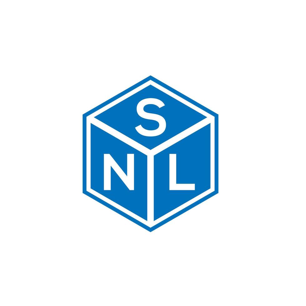 SNL brief logo ontwerp op zwarte achtergrond. snl creatieve initialen brief logo concept. snl brief ontwerp. vector