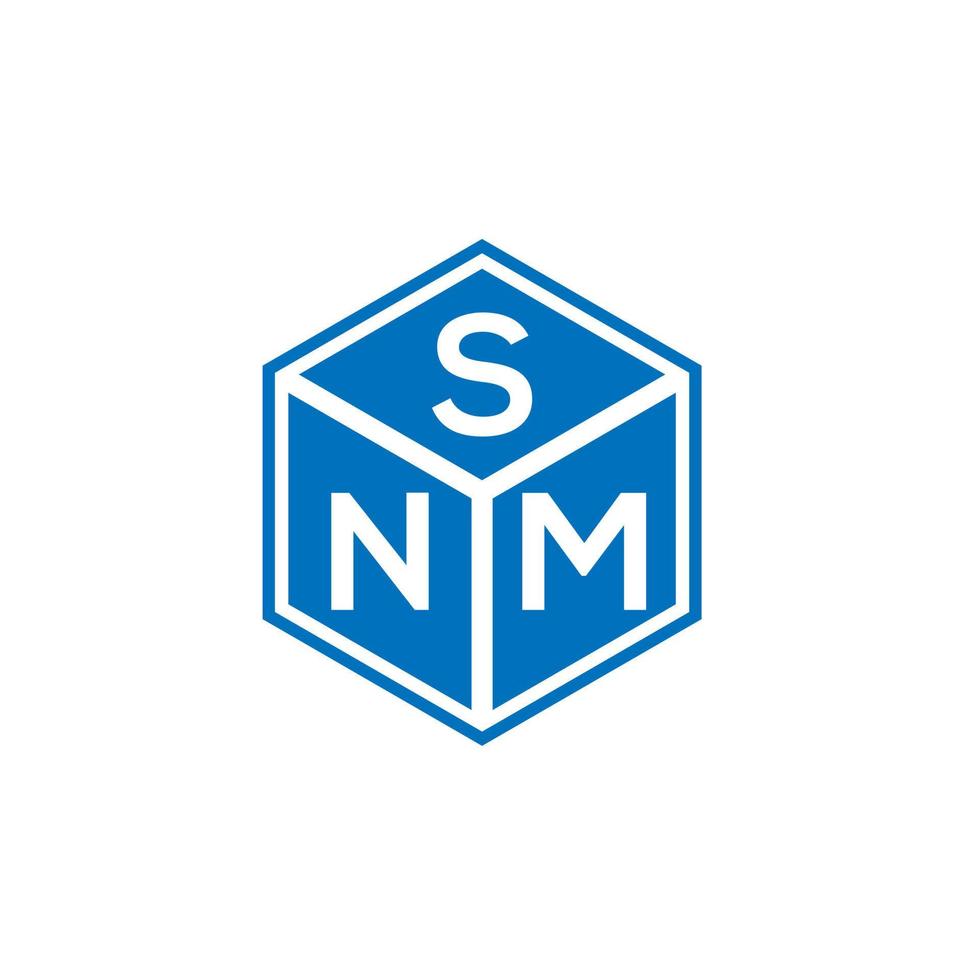 SNM brief logo ontwerp op zwarte achtergrond. snm creatieve initialen brief logo concept. snm brief ontwerp. vector