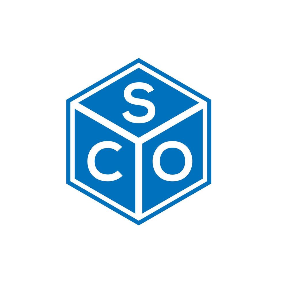 sco brief logo ontwerp op zwarte achtergrond. sco creatieve initialen brief logo concept. sco brief ontwerp. vector