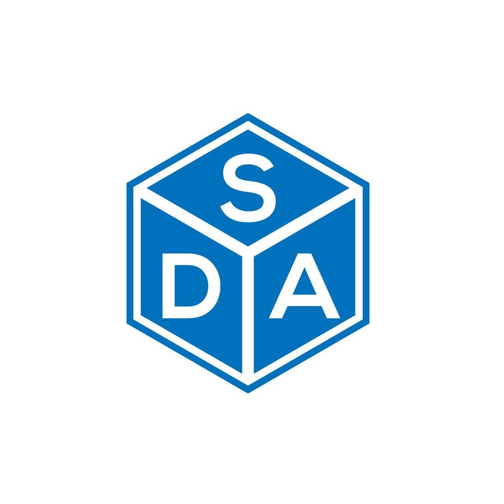 SDA brief logo ontwerp op zwarte achtergrond. sda creatieve initialen brief logo concept. sda-briefontwerp. vector