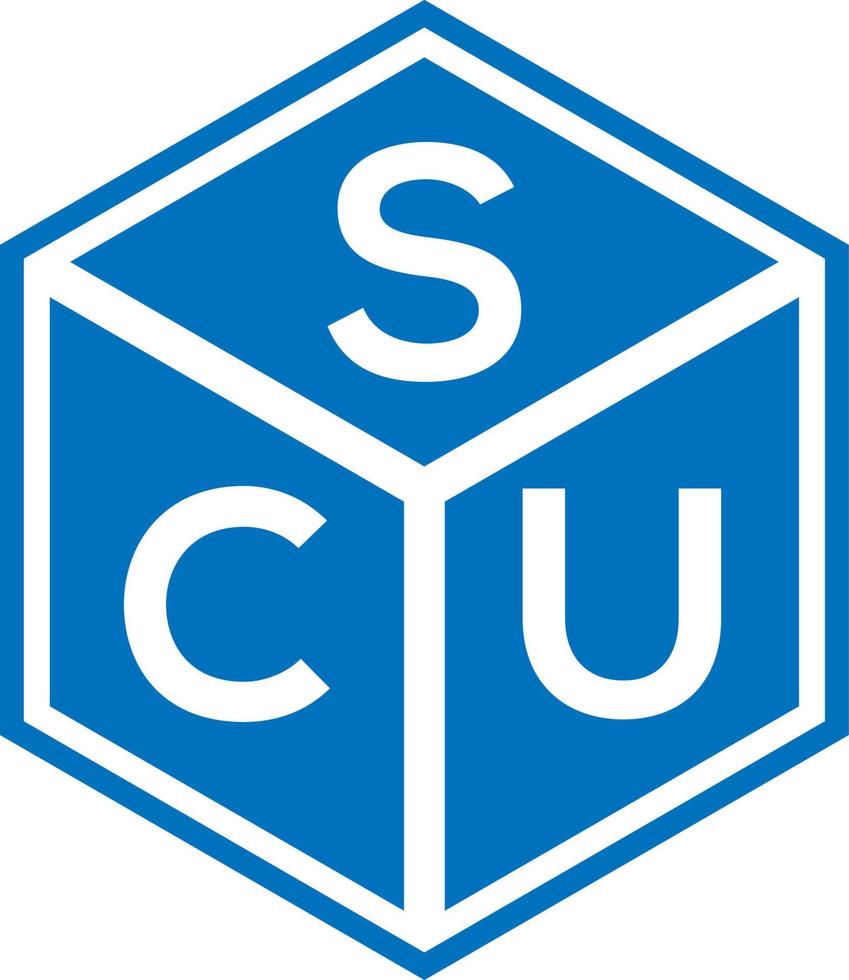 SCU brief logo ontwerp op zwarte achtergrond. scu creatieve initialen brief logo concept. scu brief ontwerp. vector