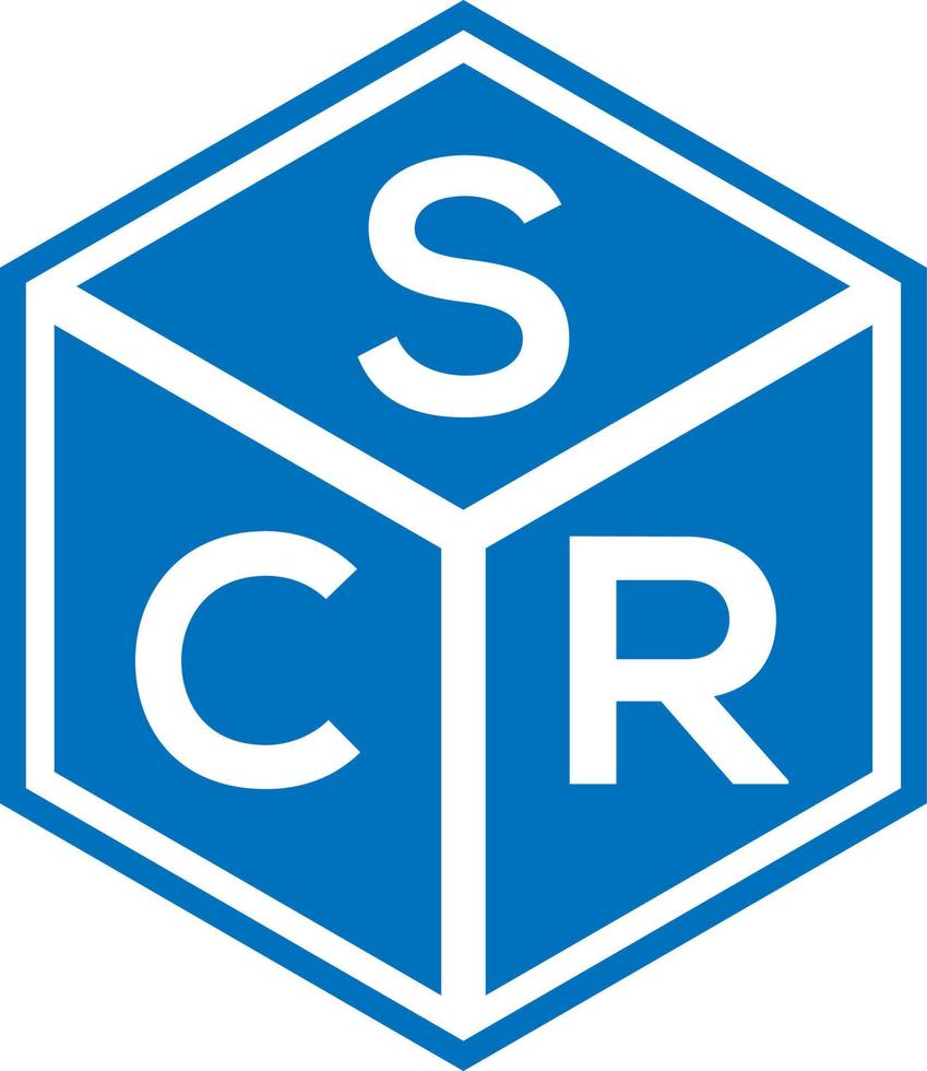 scr brief logo ontwerp op zwarte achtergrond. scr creatieve initialen brief logo concept. scr brief ontwerp. vector