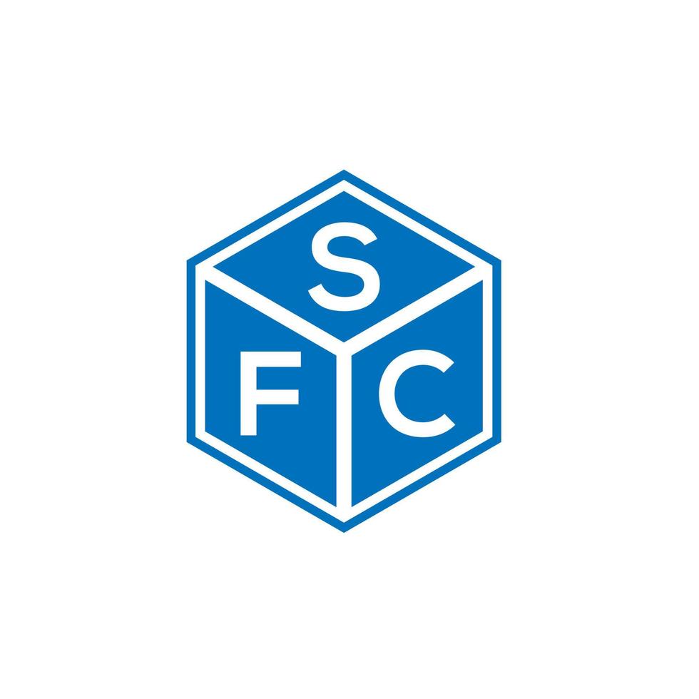 sfc brief logo ontwerp op zwarte achtergrond. sfc creatieve initialen brief logo concept. sfc-briefontwerp. vector