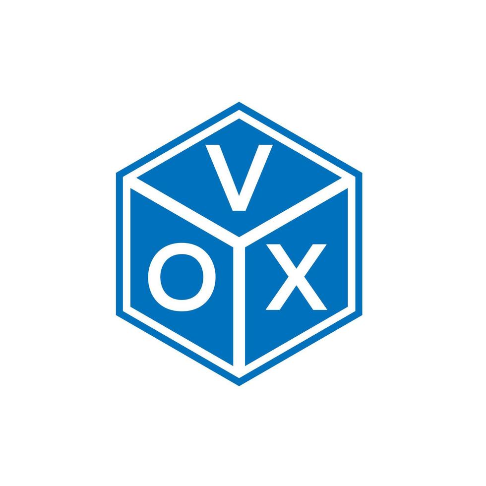 vox brief logo ontwerp op zwarte achtergrond. vox creatieve initialen brief logo concept. vox brief ontwerp. vector