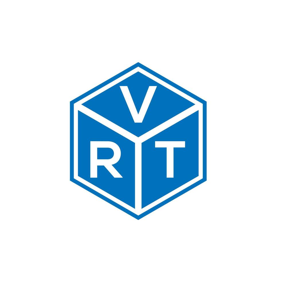 VRT brief logo ontwerp op zwarte achtergrond. vrt creatieve initialen brief logo concept. vrt-briefontwerp. vector