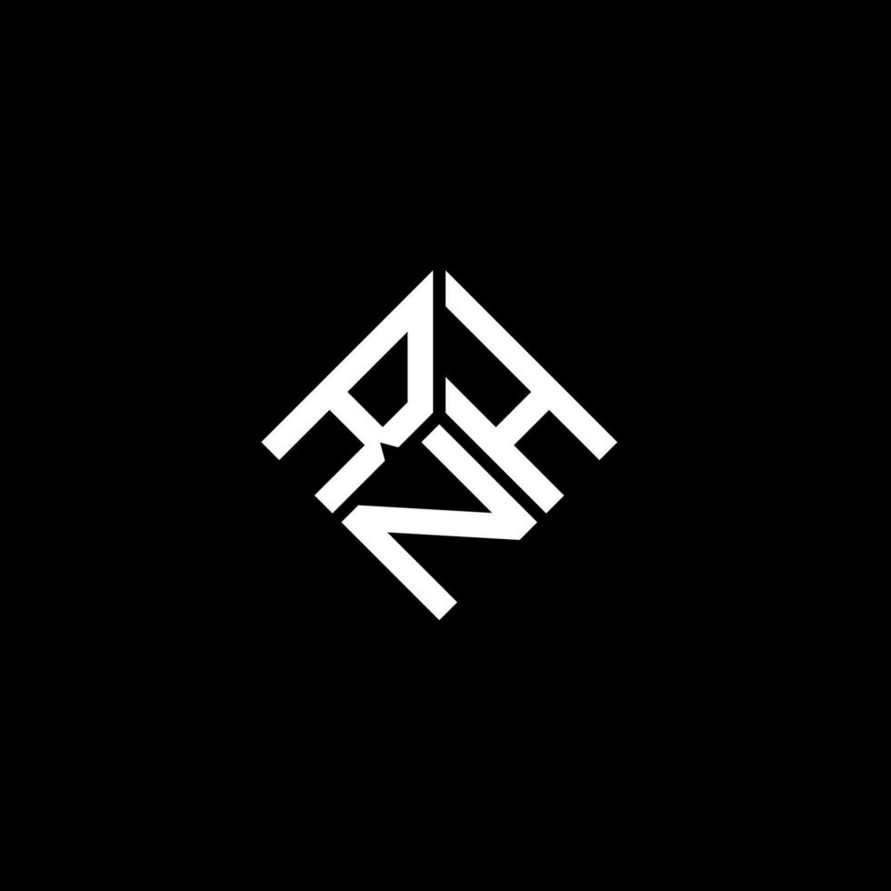 rnh brief logo ontwerp op zwarte achtergrond. rnh creatieve initialen brief logo concept. rnh brief ontwerp. vector