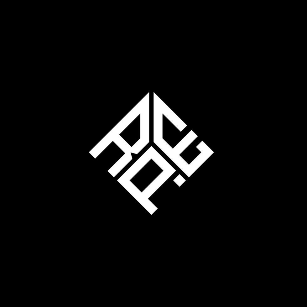 rpe brief logo ontwerp op zwarte achtergrond. rpe creatieve initialen brief logo concept. rpe-briefontwerp. vector