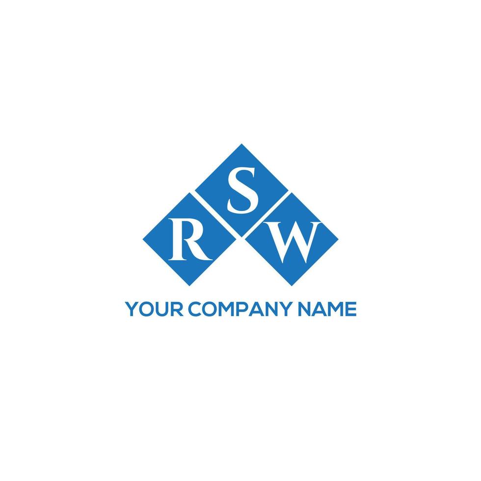 RSW brief logo ontwerp op witte achtergrond. rsw creatieve initialen brief logo concept. rsw-briefontwerp. vector