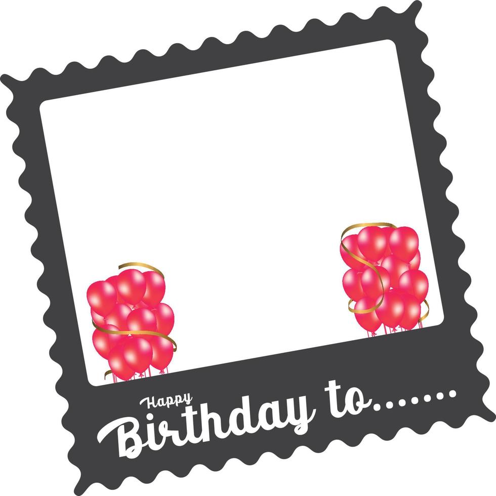 verjaardag frame decoratie met roze ballonnen vector