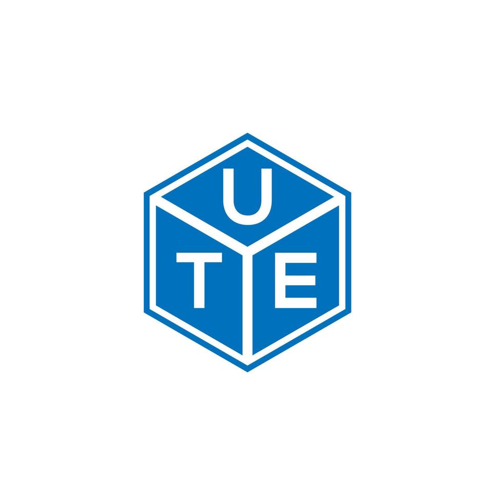 ute brief logo ontwerp op zwarte achtergrond. ute creatieve initialen brief logo concept. ute brief ontwerp. vector