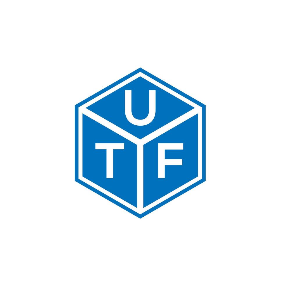 utf brief logo ontwerp op zwarte achtergrond. utf creatieve initialen brief logo concept. utf-briefontwerp. vector